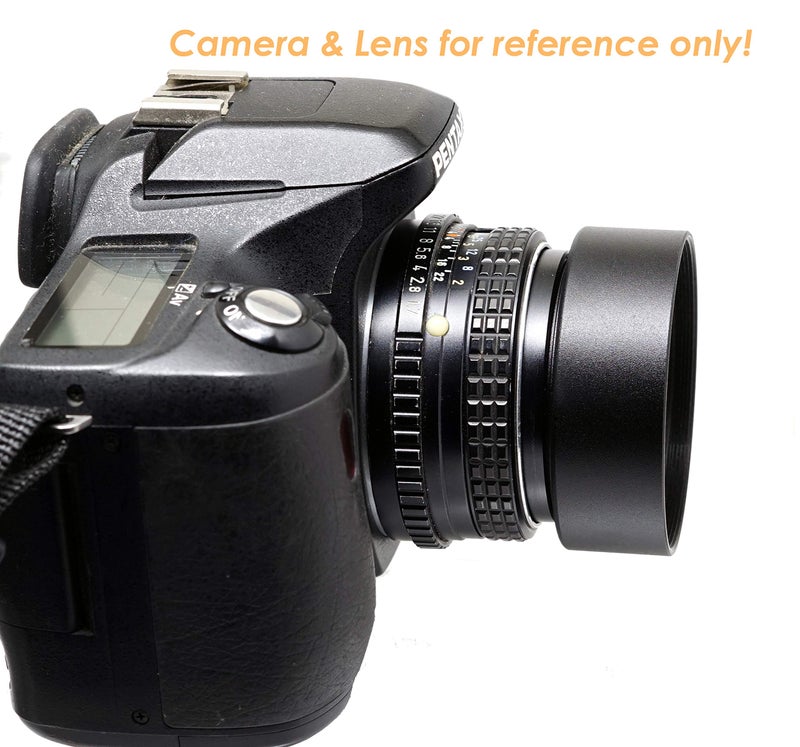 Fotasy Metal 49mm Lens Hood, 49 mm Hood Shade, Compatible with Standard Prime Lense with 49mm Filter Thread Diameter, Screw-in, with 58mm Lens Cap - Image 3