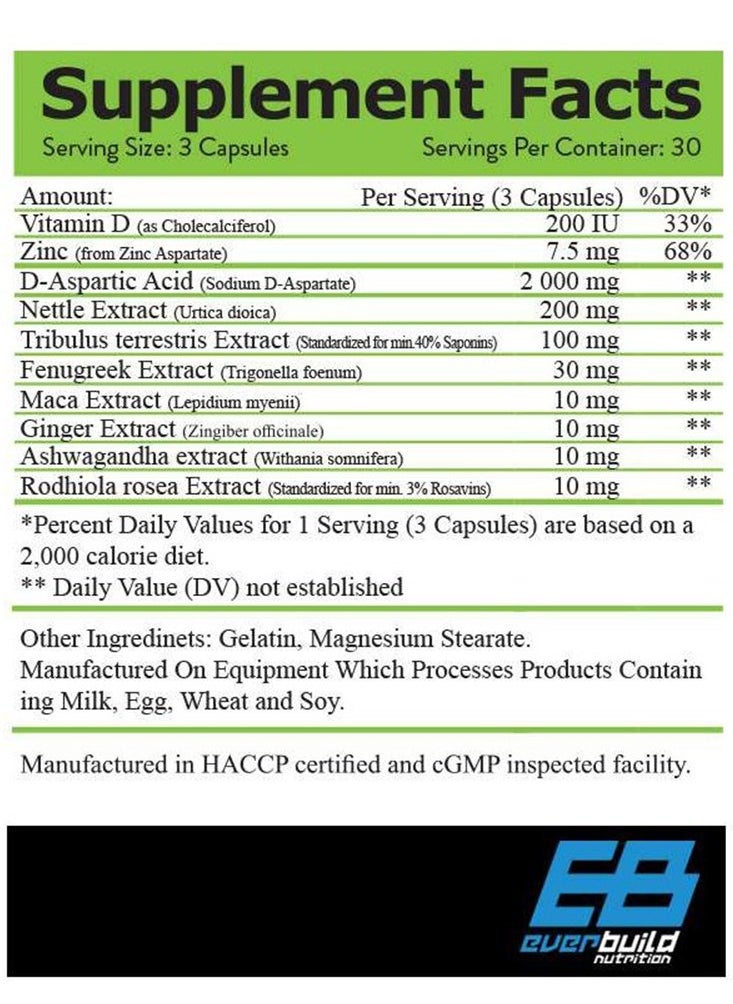 Everbuild Nutrition - Everbuild Nutrition Test Build 30 Servings 90 Capsules - Image 1