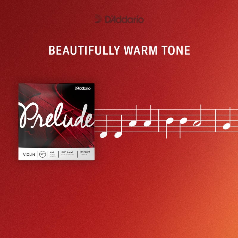 D'Addario Prelude Violin Strings, J810 1/4M, Medium Tension, 1/4 Scale, 4-String Full Set - Image 5