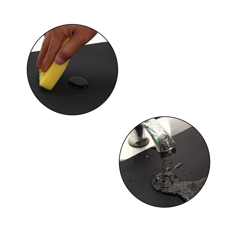 Max2co 23.6'' by 15.7''Flexible Silicone Placemat Non Slip Waterproof Heat Resistant Dinner Table Black 1PCS - Image 4