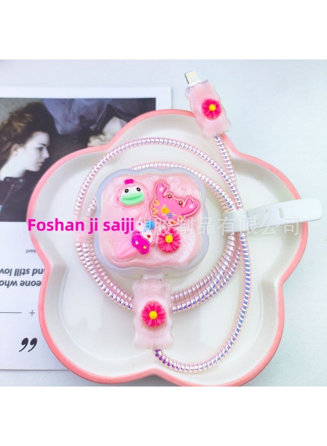 Gel Dropping British Standard IPhone Fast Charging Apple 20w British Standard Charger Protective Case Iphon Data Cable Protective Case-Specifications:Crab Ice Cream British Standard  - Image 1