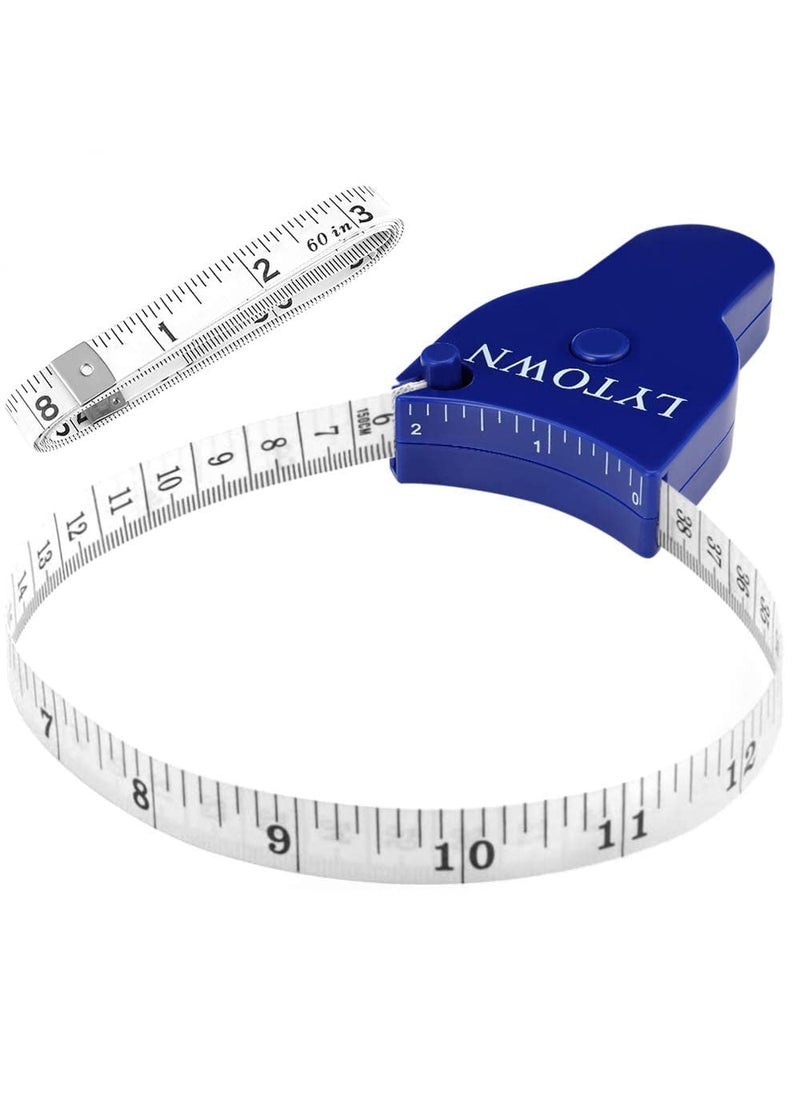 LYTOWN 2PCS Body Measure Tape 60inch 150cm Automatic Telescopic Tape Measure for Body Measurement  Weight Loss Accurate Tape Measure for Tailor Sewing Fitness Handcrafts Clothes 