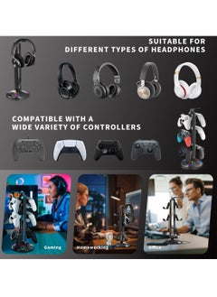 Flash Hawk 3-Layer Controllers Holder Display Stand with RGB Light and USB Ports for Game Controllers/Headsets/Consoles/Mobile Phones Tablet  - Image 5