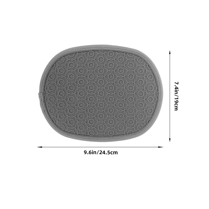 Silicone Heat Insulated Oven Mitts Gray Non Slip Pot Holder Gloves For Baking Cooking - Image 3
