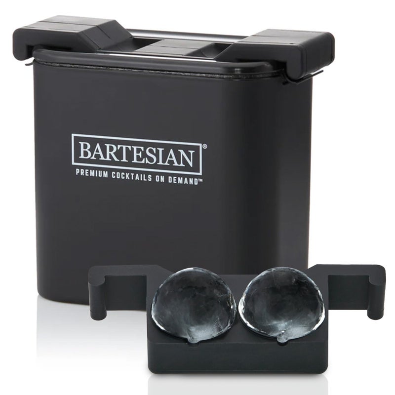 Bartesian Bartesian Clear Ice Maker Mold  Compact Sphere Icemaker Tray for Cocktail and Whiskey Glasses  Professional Home Bar Mixology Large Craft Slow Melting Ice Ball Molds for Chilled Cocktails 