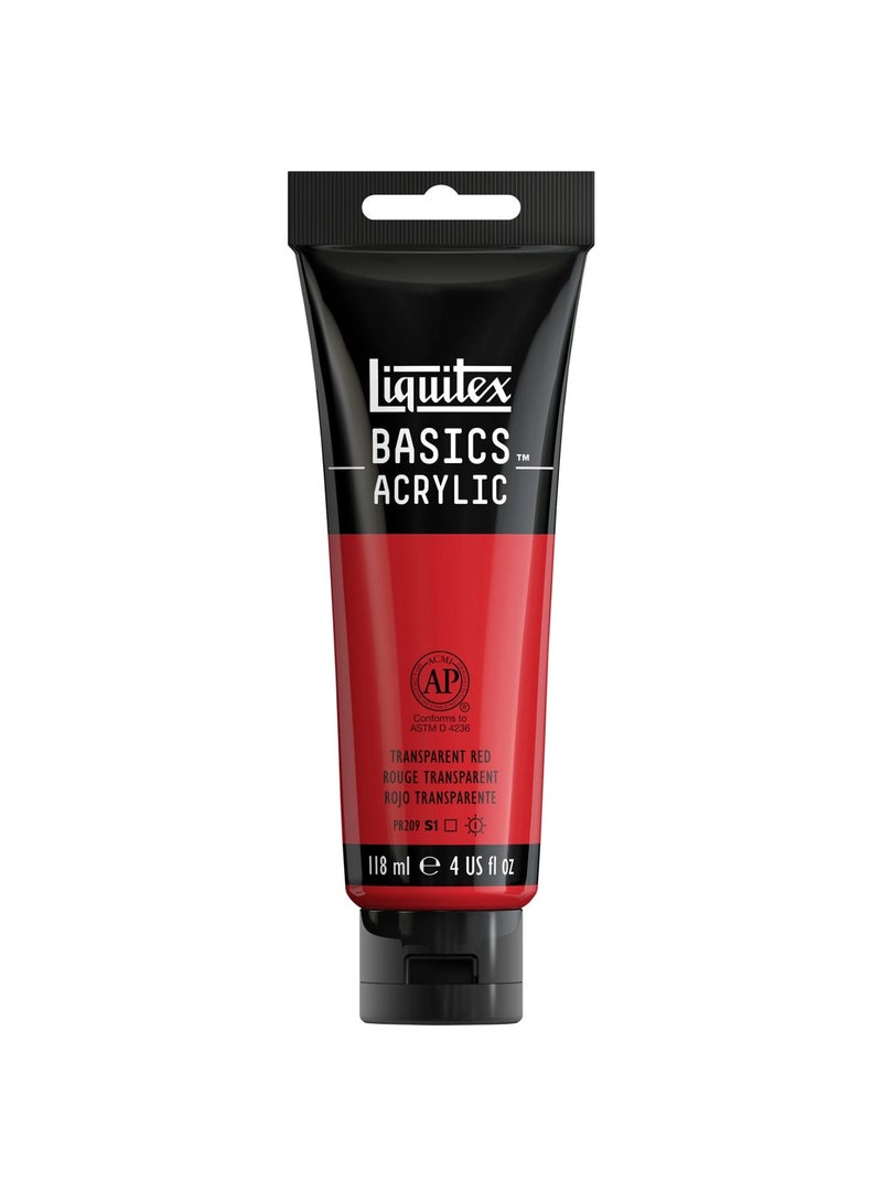 Liquitex أنبوب طلاء أكريليك أساسي 118 مل محتوى أحمر شفاف - Image 1
