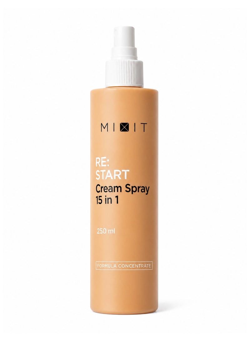 MIXIT RE:START كريم بخاخ للشعر بالكيراتين Perfect Hair متعدد الاستخدامات 15 في 1، واقٍ من الحرارة يُترك على الشعر مع زيت الأرغان، 250 مل - Image 1