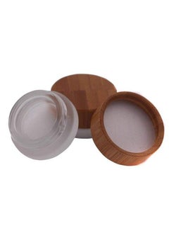 2Pcs 5Ml Mini Empty Refill Frosted Glass Cosmetic Jar Pots With Environmental Bamboo Lid And Pp Liner Travel Sample Packing Container For Makeup Eyeshadow Cream Lotion Contain