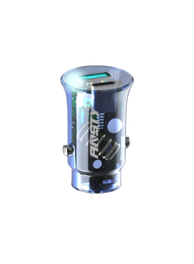 ANSTY CAR-014 PD 30W Dual Port Car Charger - Fast Charging, Intelligent Safety, and Ultra-Compact Metal Design - Image 1
