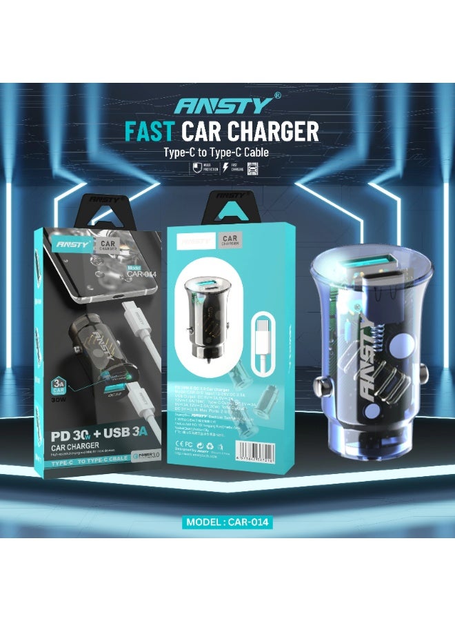 ANSTY CAR-014 PD 30W Dual Port Car Charger - Fast Charging, Intelligent Safety, and Ultra-Compact Metal Design - Image 5
