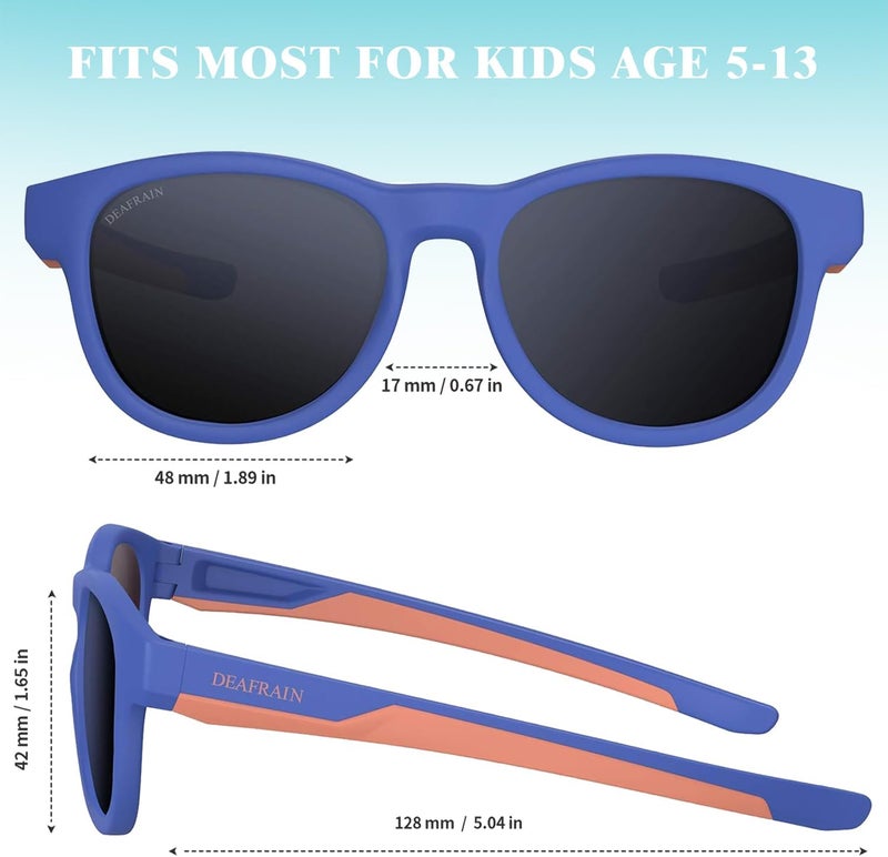 DEAFRAIN Store Kids Polarized Sunglasses for Boys Girls TPEE Flexible Frame Sports Baseball Running Cycling Glasses for Age 5-13 - Image 2