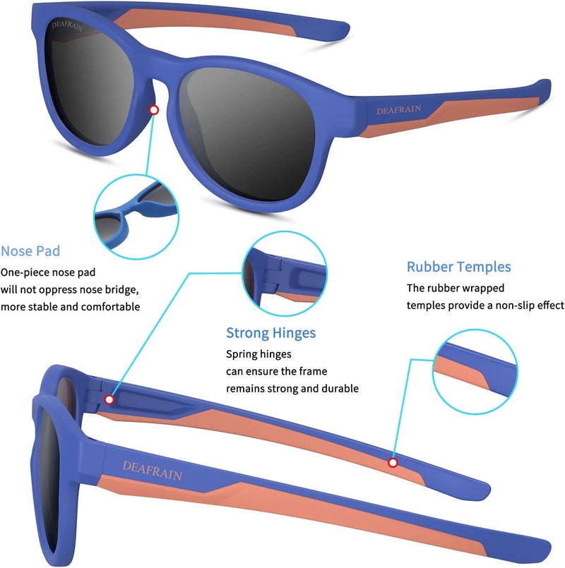 DEAFRAIN Store Kids Polarized Sunglasses for Boys Girls TPEE Flexible Frame Sports Baseball Running Cycling Glasses for Age 5-13 - Image 4