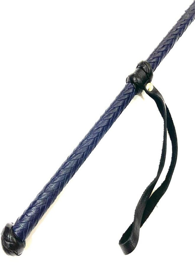 Pets Triangle 27" Leather Braided Whip Ideal for Dog Walking and Dog Training Durable and Will Not Become Slippery Yet Lightweight and Comfortable (Blue) - Image 4