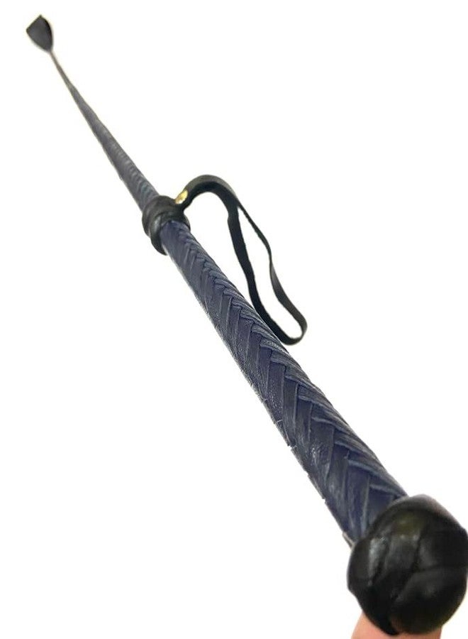 Pets Triangle 27" Leather Braided Whip Ideal for Dog Walking and Dog Training Durable and Will Not Become Slippery Yet Lightweight and Comfortable (Blue) - Image 3