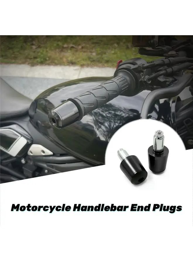 Red Motorcycle Handlebar End Plugs CNC Aluminum Alloy Anti Collision No Drilling Installation 2pcs - Image 1