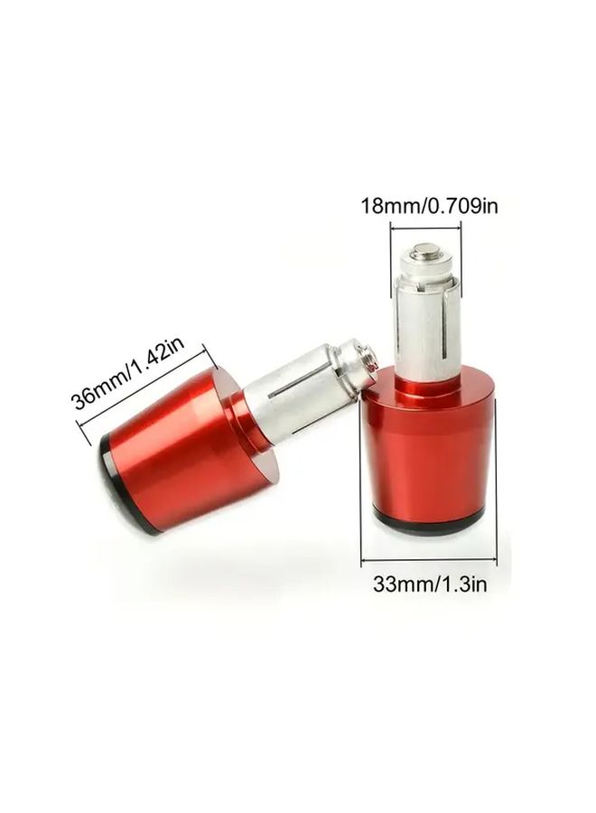 Red Motorcycle Handlebar End Plugs CNC Aluminum Alloy Anti Collision No Drilling Installation 2pcs - Image 4