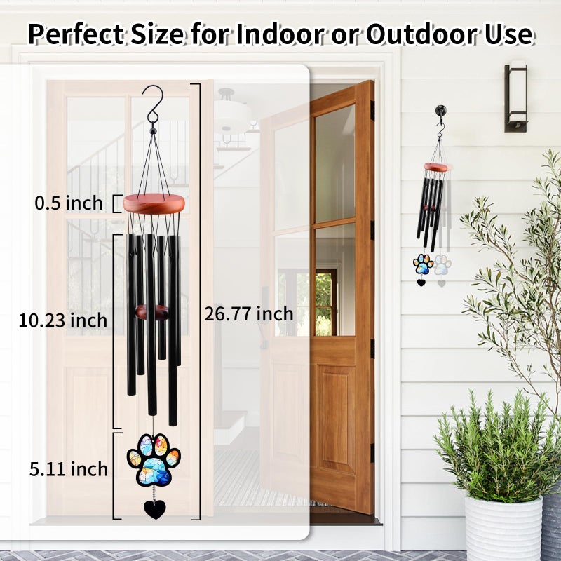 DearKeeps Pet Memorial Wind Chime â€“ Dog Memorial Gifts for Loss of Dog, Loss of Pet Sympathy Gift, Pet Remembrance Bereavement Gift (Paw) - Image 5