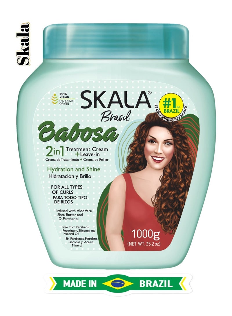SKALA Skala Babosa 2 in 1 Treatment and Hydrates Hair Cream with Aloe Vera Extract Shea Butter 1000g  - Image 2