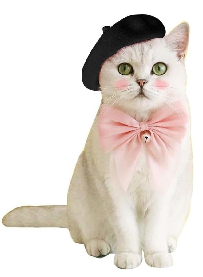 SLOTHCITY Dog Beret Hats Cats Hats Fashion Four Seasons Funny Comfortable Wool Pet Hat (Black) - Image 1