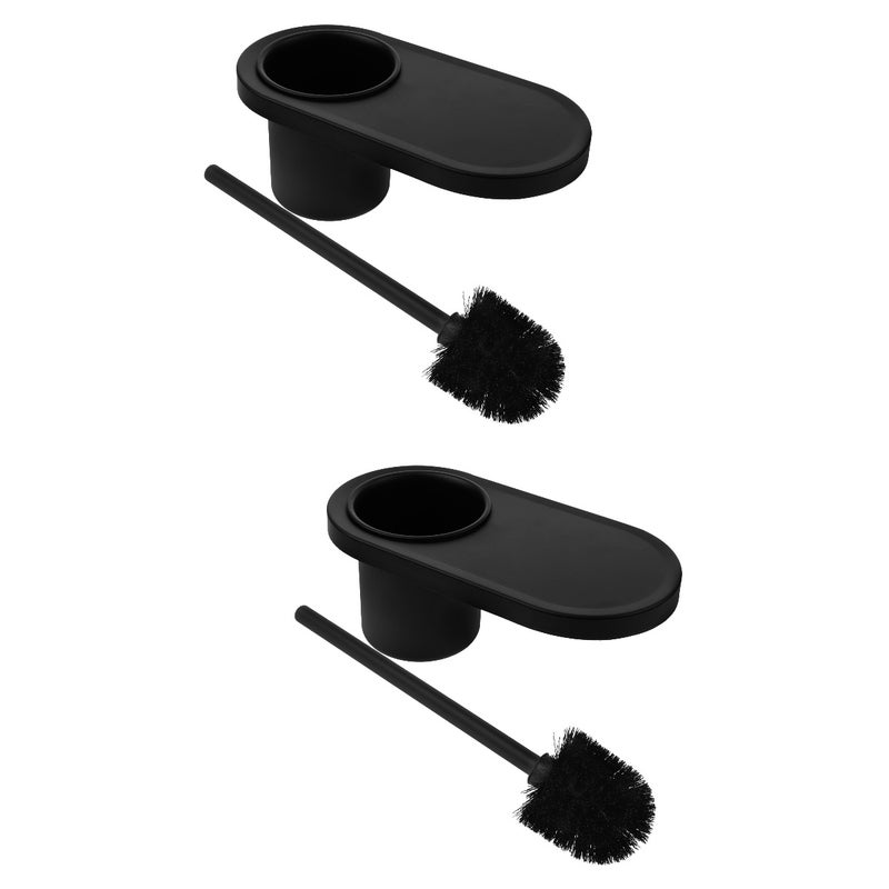 2 Sets of Toilet Brush and Holder Set Handle Bathroom Cleaning Toilet Bowl Brush - Image 1