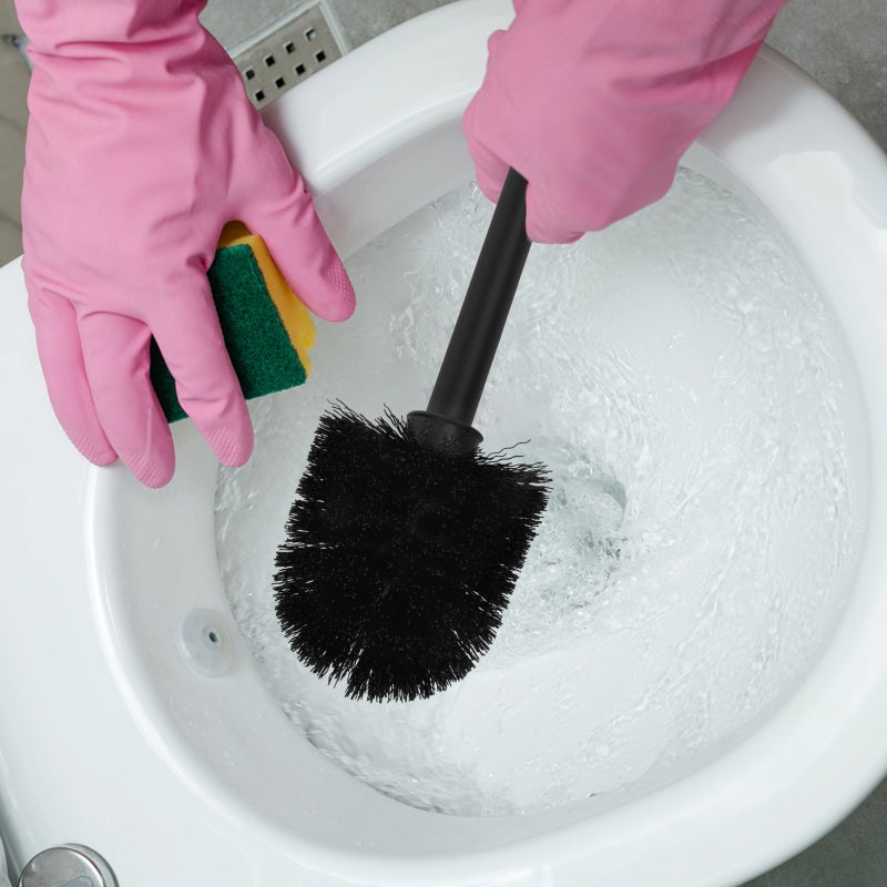 2 Sets of Toilet Brush and Holder Set Handle Bathroom Cleaning Toilet Bowl Brush - Image 3