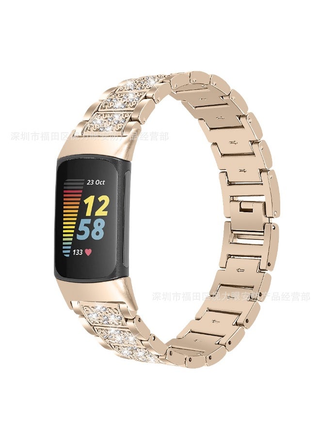 NIBEMINENT - Fitbit Charge 5/6 Zinc Alloy Rhinestone Replacement Strap - Image 1
