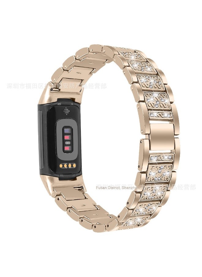 NIBEMINENT - Fitbit Charge 5/6 Zinc Alloy Rhinestone Replacement Strap - Image 1