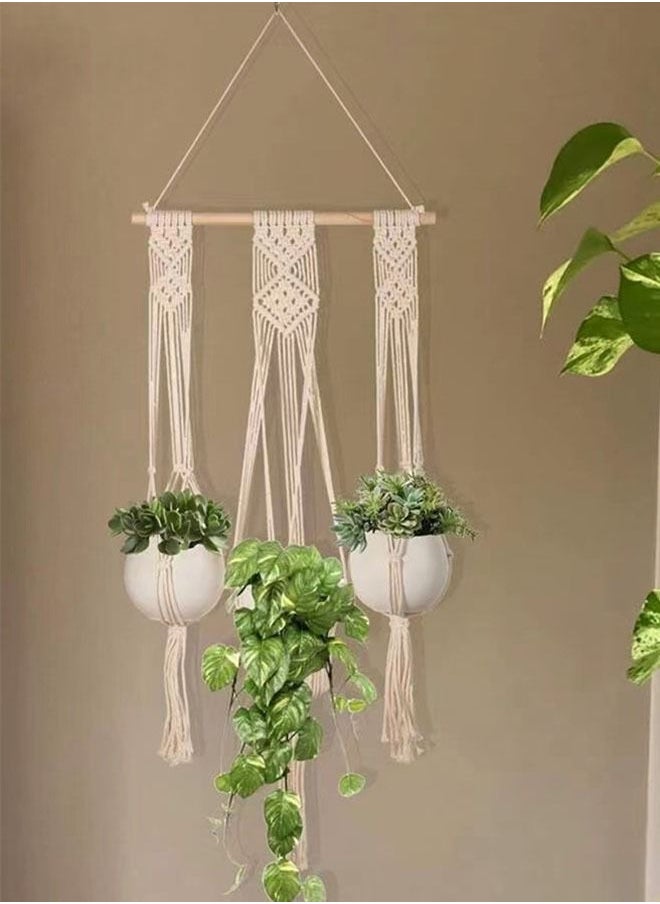 Kutis 1-Piece Hanging Plant Pot Holder For Balcony/living room hand-woven hanging decorative flower pot stand  - Image 1