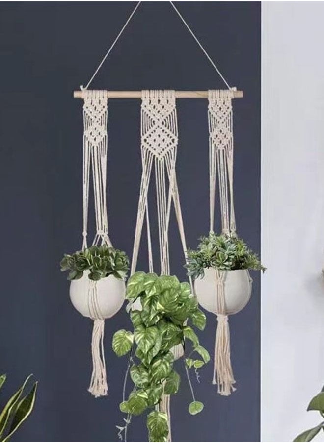 Kutis 1-Piece Hanging Plant Pot Holder For Balcony/living room hand-woven hanging decorative flower pot stand  - Image 3