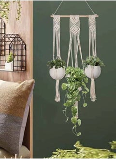 Kutis 1-Piece Hanging Plant Pot Holder For Balcony/living room hand-woven hanging decorative flower pot stand  - Image 2