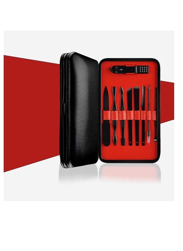 Cool Baby COOLBABY Unisex Nail Clippers Set, Pedicure & Manicure Tool Kit  Professional Grooming Set for Men and Women with Stylish and Elegant Luxurious Travel Case Travel Manicure Set RED 15pcs  - Image 1