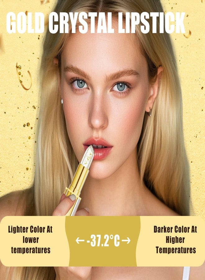 Loobexery Transferproof Color Changing Lipstick, Color Changing Lipstick for Women, Gold Crystal Ph LipstickColorChanging, Magic Temperature ChangingColorLipstick, Long Lasting 24 Hours Moisturizing - Image 4