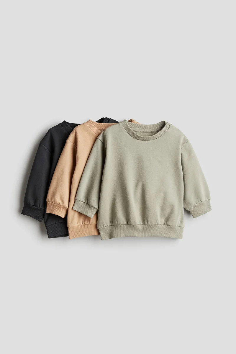 H&M 3-pack cotton sweatshirts