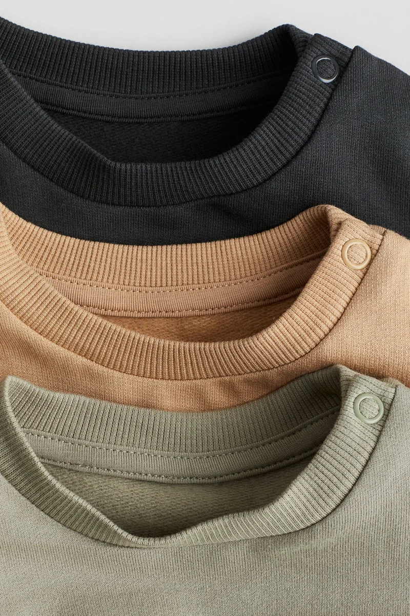 H&M 3-pack cotton sweatshirts