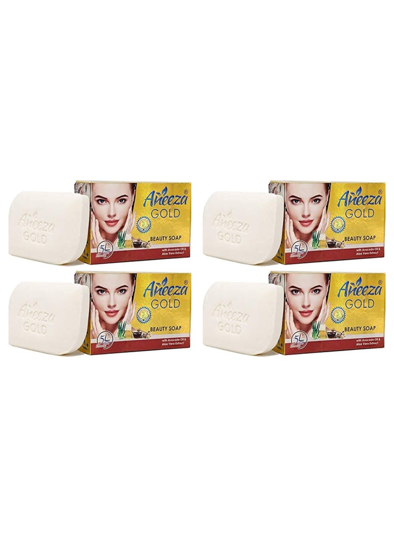 أنيزا أربع قطع من صابون التبييض الذهبي مع الأفوكادو والصبار (90 جرام)
