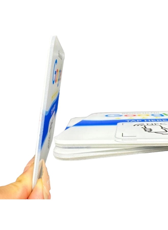 جوجل NFC Google مراجعة الاكريليك الشائكة فوب 3M لاصق في الخلف ، اضغط وشارك (مربع أبيض) - Image 5