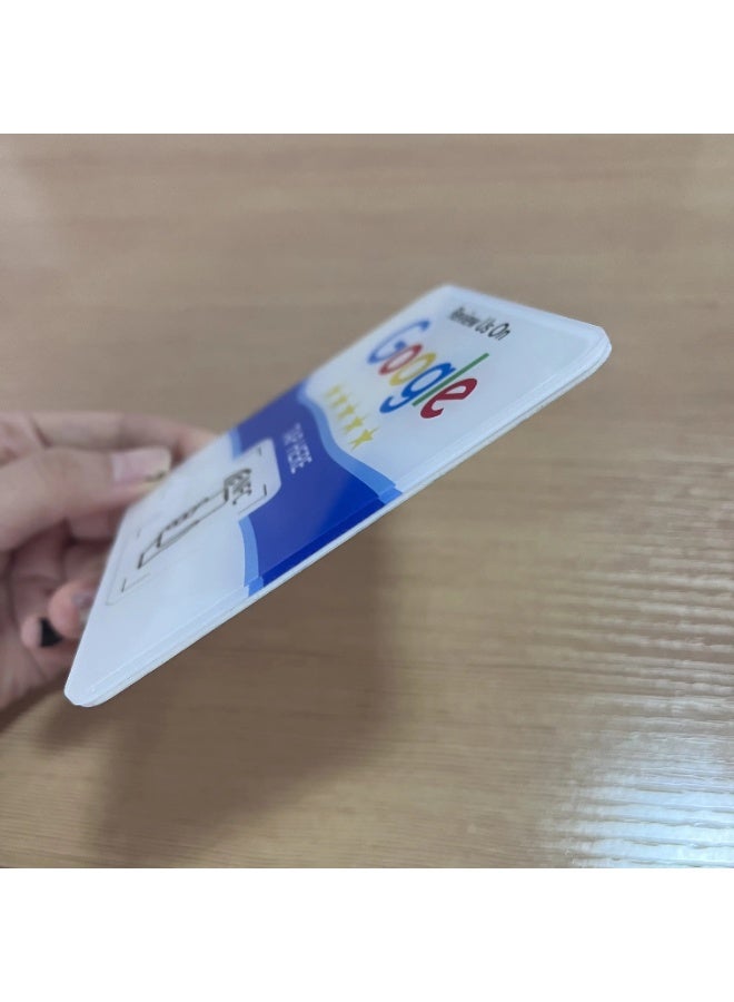 جوجل NFC Google مراجعة الاكريليك الشائكة فوب 3M لاصق في الخلف ، اضغط وشارك (مربع أبيض) - Image 3