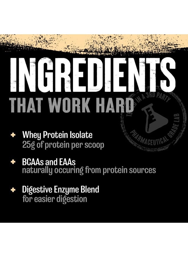 ANIMAL Whey Isolate Protein Powder - Loaded for Pre & Post Workout Muscle Builder and Recovery with Digestive Enzymes for Men & Women - 25g Protein, Great Taste, Low Sugar - Brownie Batter 4 lbs - Image 5