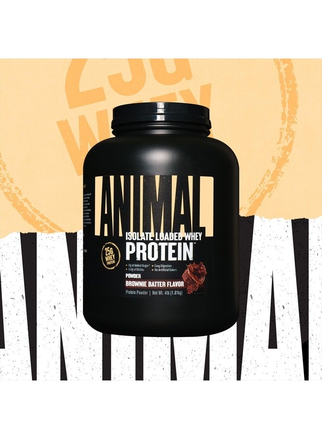 ANIMAL Whey Isolate Protein Powder - Loaded for Pre & Post Workout Muscle Builder and Recovery with Digestive Enzymes for Men & Women - 25g Protein, Great Taste, Low Sugar - Brownie Batter 4 lbs - Image 3