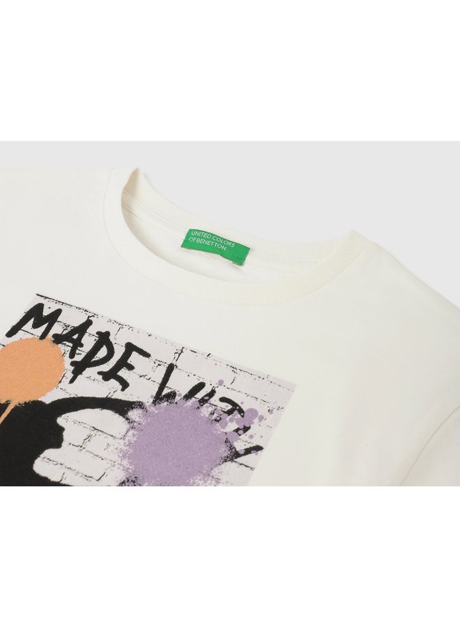 Benetton Long Sleeve Printed T-shirt  - Image 4