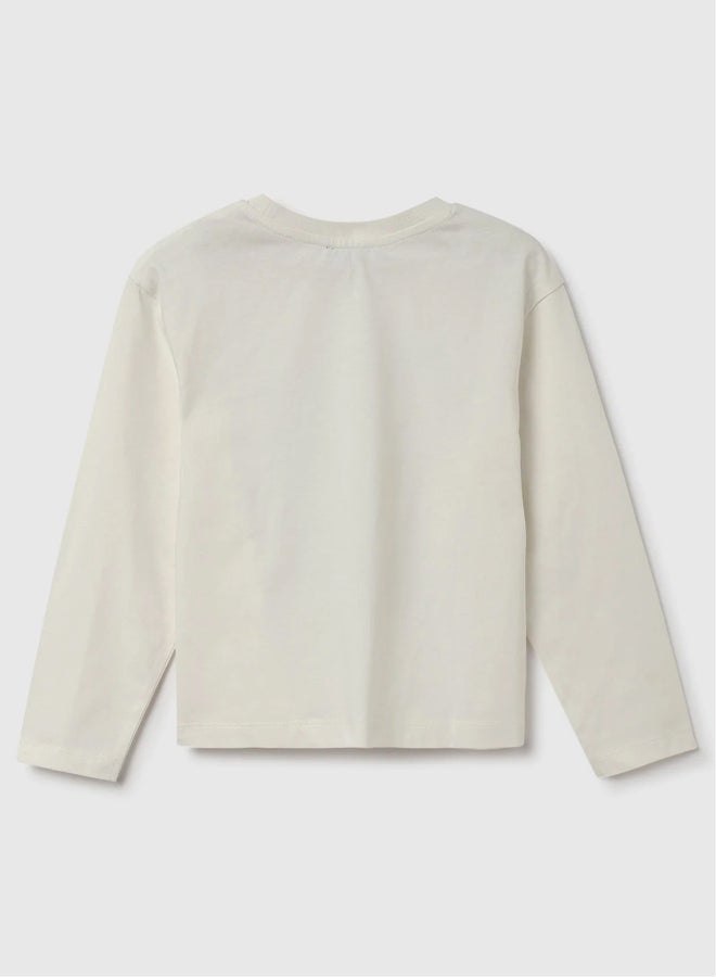 Benetton Long Sleeve Printed T-shirt  - Image 3