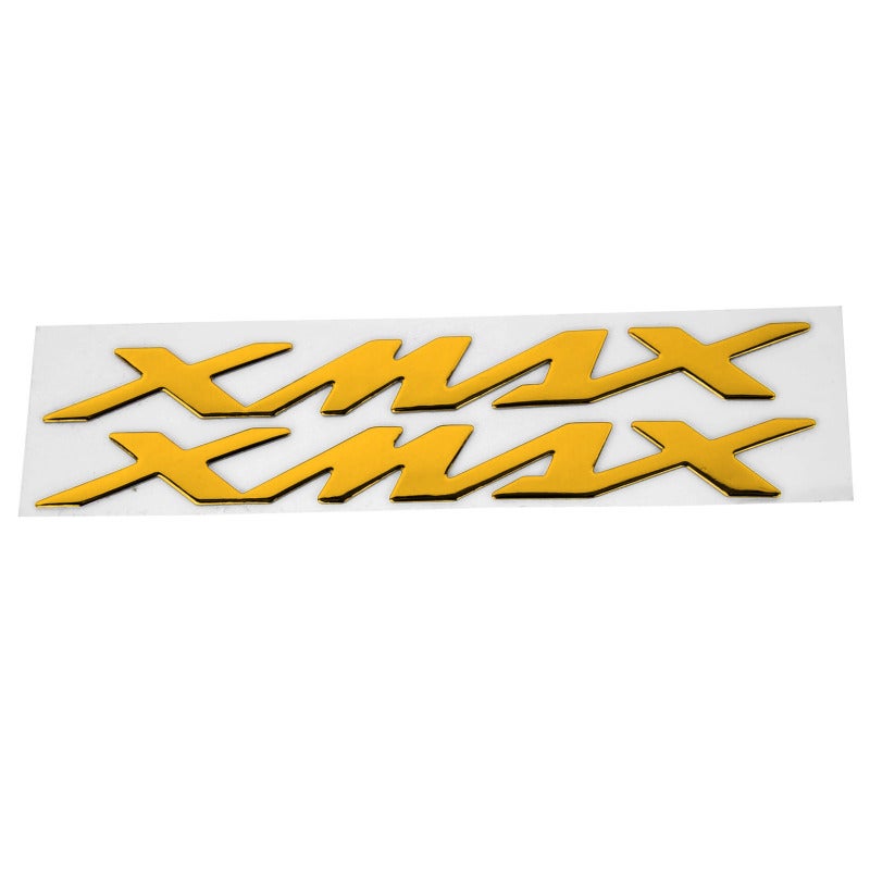 Motorcycle Emblem Sticker 2pcs 3-Dimensional Yellow X-MAX XMAX 125 250 400 Decal - Flexible Plastic Anti-Wear Durable Badge for Motorcycle Decoration - Image 1