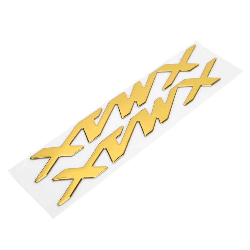 Motorcycle Emblem Sticker 2pcs 3-Dimensional Yellow X-MAX XMAX 125 250 400 Decal - Flexible Plastic Anti-Wear Durable Badge for Motorcycle Decoration - Image 2