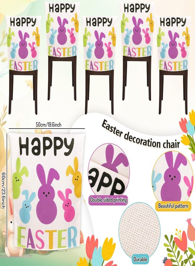 وولاين مجموعة أغطية كراسي عيد الفصح السعيد من والين، 4 قطع، بتصميم أرنب كرتوني لطيف، قابلة للغسل، بألوان زاهية، لحماية كراسي الطعام، مثالية لفصل الربيع وعطلات المنزل والمطبخ. - Image 2