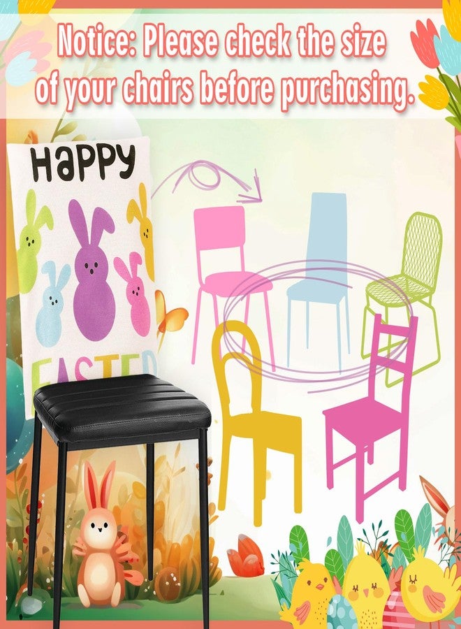 وولاين مجموعة أغطية كراسي عيد الفصح السعيد من والين، 4 قطع، بتصميم أرنب كرتوني لطيف، قابلة للغسل، بألوان زاهية، لحماية كراسي الطعام، مثالية لفصل الربيع وعطلات المنزل والمطبخ. - Image 3