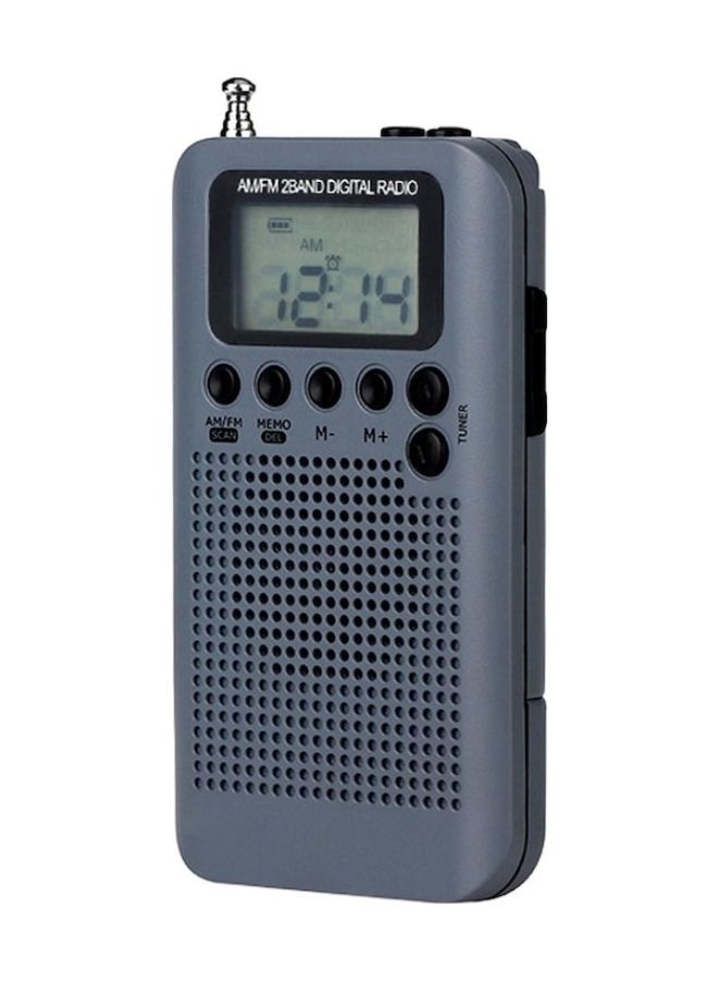 HRD-104 Portable External Speaker Mini, Two Band Radio, Grey - Image 1