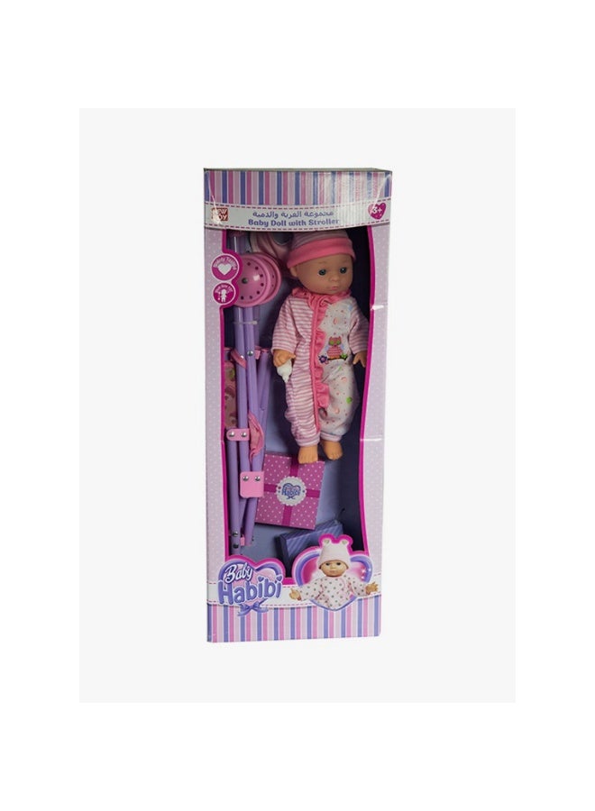 Basic Baby Doll With Stroller Set NB909012 13inch - Image 2