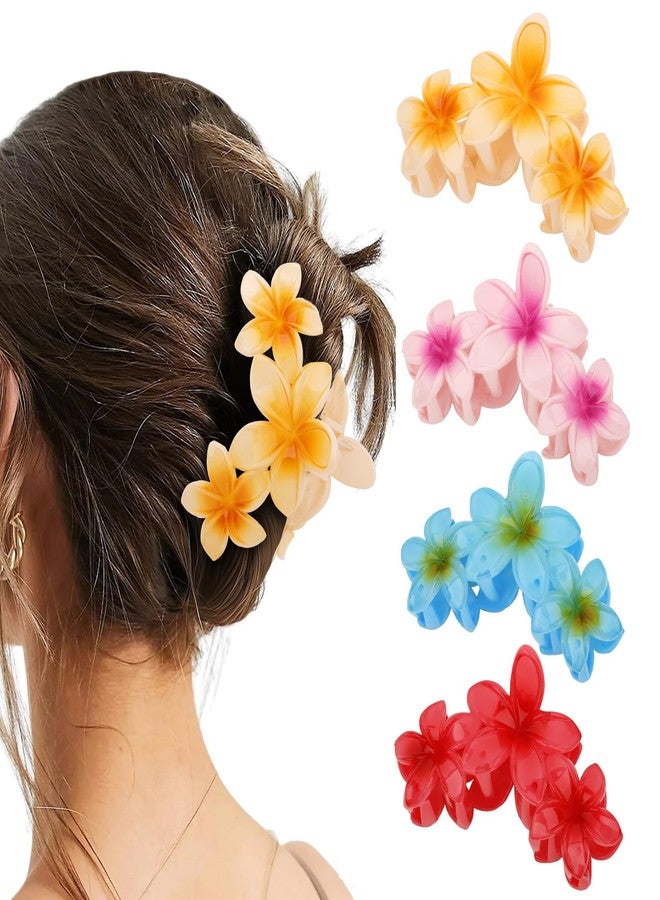 Amariver Hair Clips for Women 4Pcs Flower Claw Clips Cute Hair Claws Flower HairClip for Thick Thin Hair Strong Hold HairClaws Summer Accessories for Women Girls - Image 1