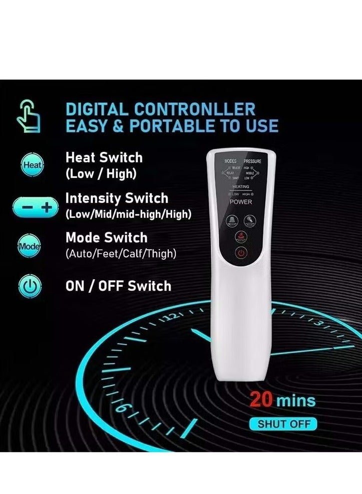 عربست جهاز مساج للرجلين جهاز مساج تدليك كامل للساقين بضغط الهواء – مدلك القدمين والركبة والساقين | 3 أوضاع مساج + 3 مستويات شدة | مع تسخين الركبة لتحسين الدورة الدموية وتخفيف الآلام - Image 4