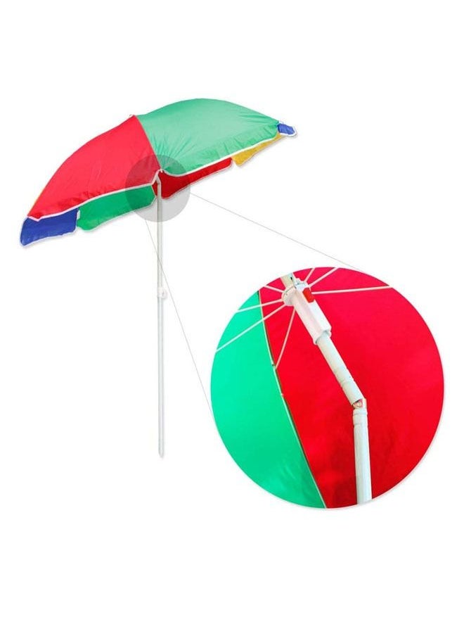 Generic - 6.5ft twice folded compact Portable beach umbrella with sand anchor windproof, Push Button Tilt Air vent UV 50+ Protection Fits in a large Suitcase for travel Patio Garden Pool Backyard Sky - Image 1